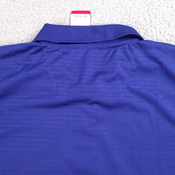 Antigua Polo Shirt Mens Size XL Blue Striped Famous And Hated Bulldog Embroidery - Picture 11 of 15